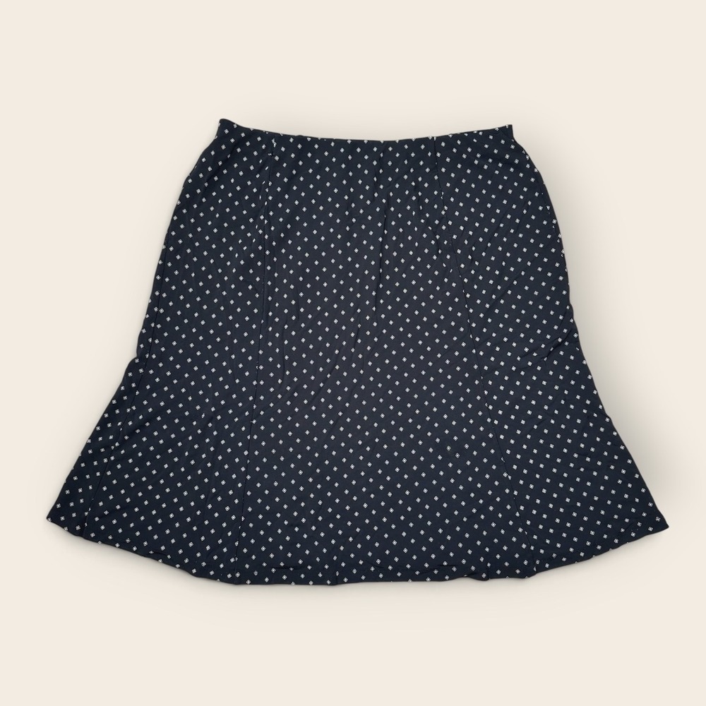 Talbots XL Black & White Geometric Diamond Print A-Line Knit Skirt CA23147